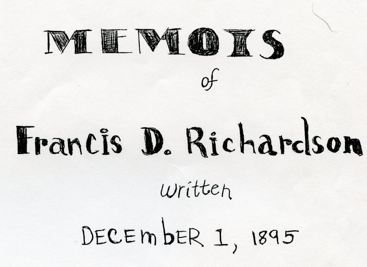 Book Cover of Francis D. Richardsons Memoir