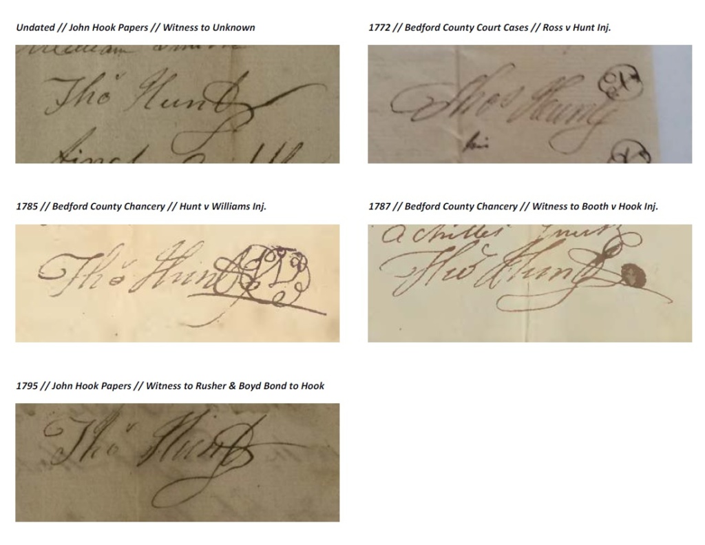 Dr. Thomas Hunts Signatures, Courtesy of Doug Hunt