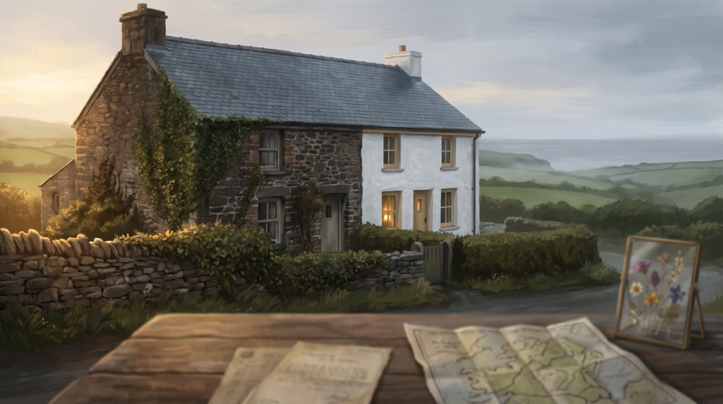 Restored abandoned Irish cottage illustrating Irish cottage house history research